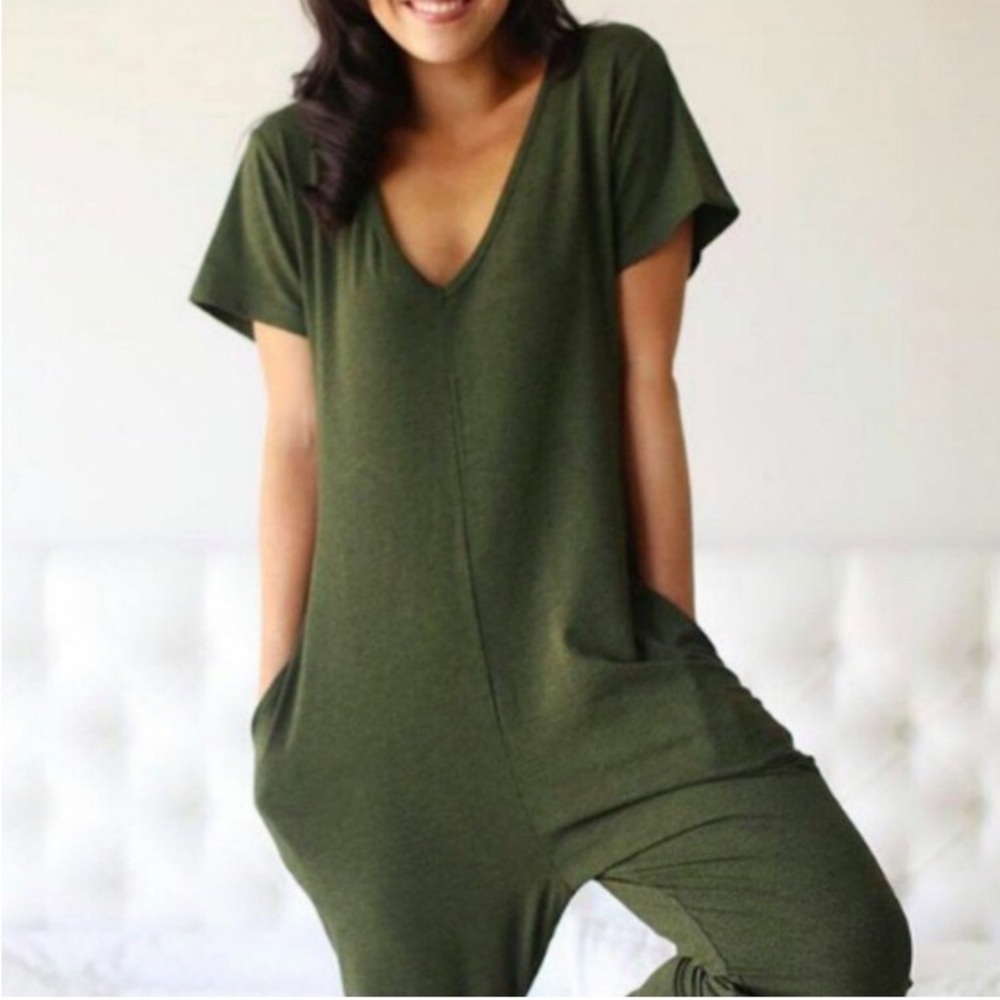 Smash + Tess forest green Sunday romper xxs